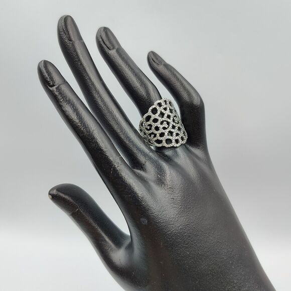 Pandora ALE Sterling Silver 925 CZ Shimmering Lace Ring Sz 6.5 54 Retired - Picture 8 of 16